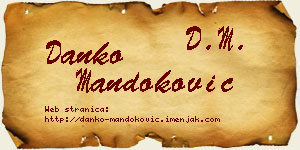 Danko Mandoković vizit kartica